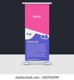 Business Roll Up poster. Standee Design. Banner Template. Vector illustration