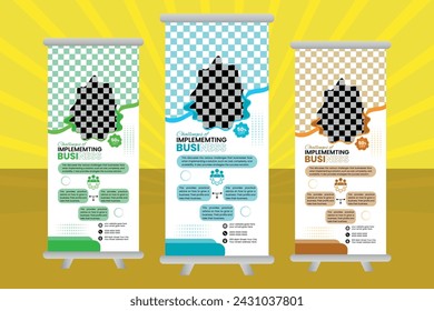 Business roll up set, banner template, business flyer, display, x-banner, flag-banner,