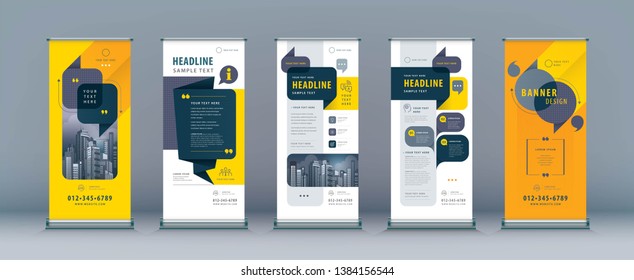 Business Roll Up Set. Standee Design. Banner Template, Abstract Speech Bubbles Background vector, flyer, presentation, leaflet, j-flag, x-stand, x-banner, exhibition display, social networks