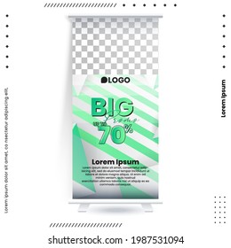 Business Roll Up Set. Standee Design. Banner Template, Abstract Blue Geometric Triangle Background vector, flyer, presentation, leaflet, j-flag, x-stand, x-banner, exhibition display