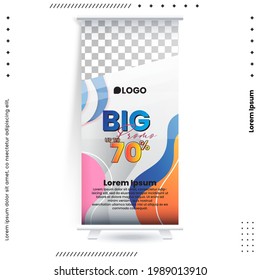 Business Roll Up Set. Standee Design. Banner Template, Abstract Blue Geometric Triangle Background vector, flyer, presentation, leaflet, j-flag, x-stand, x-banner, exhibition display