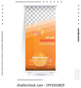 Business Roll Up Set. Standee Design. Banner Template, Abstract Blue Geometric Triangle Background vector, flyer, presentation, leaflet, j-flag, x-stand, x-banner, exhibition display