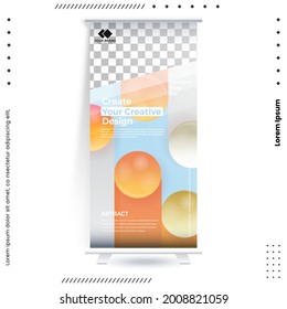 Business Roll Up Set. Standee Design. Banner Template, Abstract Blue Geometric Triangle Background vector, flyer, presentation, leaflet, j-flag, x-stand, x-banner, exhibition display