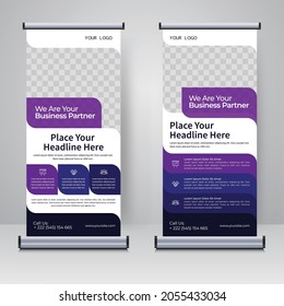 Business Roll Up Set. Standee Design. Banner Template, Presentation. Cover Publication. Stock vector. EPS