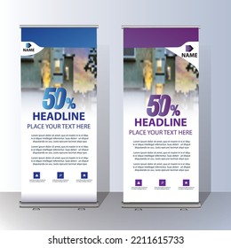 Business Roll Up Set. Standee Design. Banner Template, Abstract Colorful Speech Bubbles vector, flyer, roll up brochure flyer banner design vertical template vector, modern x-banner, and flag-banner, 