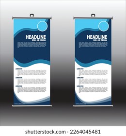 Business Roll Up Set. Standee Design. Banner Template, Abstract Blue Geometric Triangle Background vector, flyer, presentation, leaflet, j-flag, x-stand, x-banner, exhibition display,Business Roll Up 