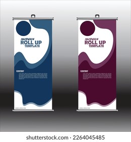 Business Roll Up Set. Standee Design. Banner Template, Abstract Blue Geometric Triangle Background vector, flyer, presentation, leaflet, j-flag, x-stand, x-banner, exhibition display,Business Roll Up 