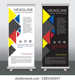 Business Roll Up Set. Standee Design. Banner Template, Abstract Colorful Speech Bubbles vector, flyer, presentation, leaflet, x-stand, exhibition display,social networks, talk