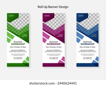 Business Roll Up Set. Standee Design. Banner Template, vector