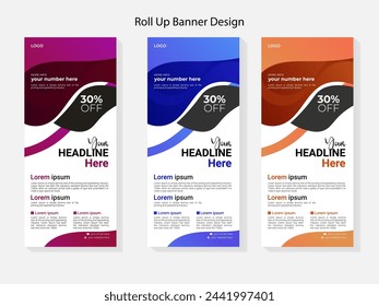 Business Roll Up Set. Standee Design. Banner Template, vector