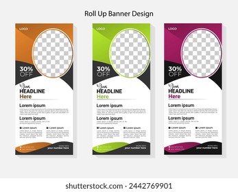 Business Roll Up Set. Standee Design. Banner Template, vector
