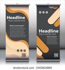 Business Roll Up Set. Standee Design. Banner Template, Abstract  Background vector, presentation, leaflet, j-flag, x-stand, x-banner, exhibition display