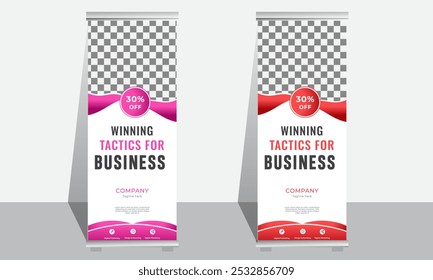 Business Roll Up Set. Standee Design. Banner Template