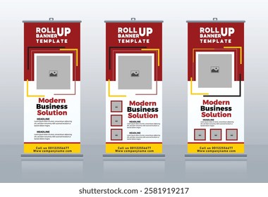 Business Roll Up Set. Standee Design template
