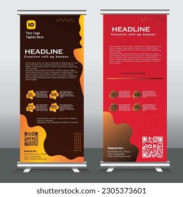 Business Roll Up Set.Vertical Banner Design Signboard Advertising Brochure Flyer Template Vector X-banne Modern Exhibition Advertising Trend Business Roll Up Banner Stand Poster Brochure fla