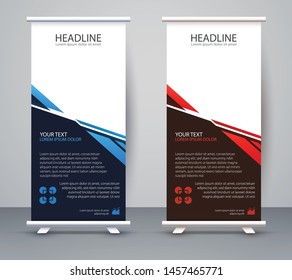 business roll up standee design banner template presentation brochure flyer vector illustration web vertical