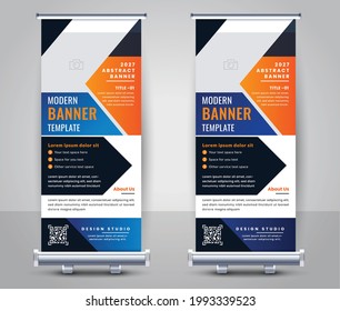 Business Roll Up with Standee Design Banner Template, Abstract adverting  vector 