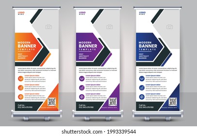 Business Roll Up with Standee Design Banner Template, Abstract Adverbe vectorielle 