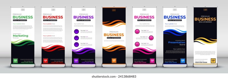 Business Roll Up Standee Design for Banner Template, Presentation, and events