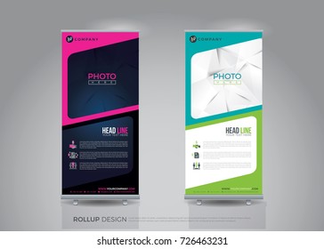 Business roll up for technology concept layout for business banner template. Presentation and Brochure stand template. Vector illustration