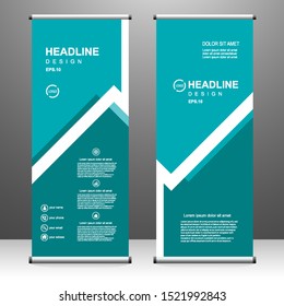 Business Roll Up. banner stand template design, for brochure, flyer, infographics. modern advertising. vector illustration