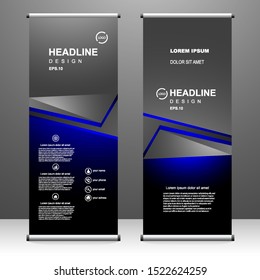 Business Roll Up. banner stand template design, for brochure, flyer, infographics. modern advertising. vector illustration