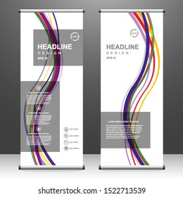 Business Roll Up. banner stand template design, for brochure, flyer, infographics. modern advertising. vector illustration