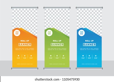 Business Roll Up. Presentation and Brochure. Vector illustration. Banner stand template design