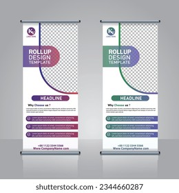Business Roll Up, pull up x banner  Standee Design template