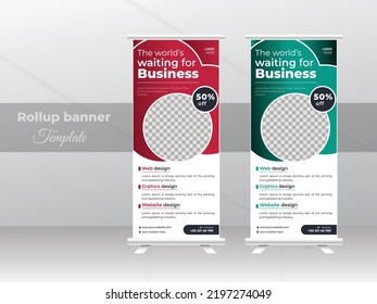 Business Roll Up. Standard Design. Banner Template. Presentation And Brochure. Illustration