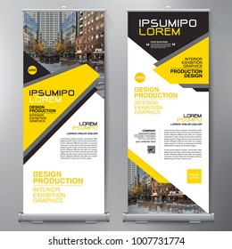 Business Roll Up. Standee Design. Banner Template. Presentation And Brochure Flyer. Vector Illustration