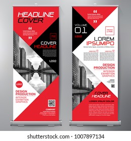 Business Roll Up. Standee Design. Banner Template. Presentation and Brochure Flyer. Vector illustration