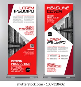 Business Roll Up. Standee Design. Banner Template. Presentation and Brochure Flyer. Vector illustration