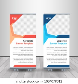 Business Roll Up. Standee Design. Banner Template. Presentation and Brochure. Vector illustration