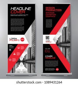 Business Roll Up. Standee Design. Banner Template. Presentation and Brochure Flyer. Vector illustration