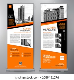 Business Roll Up. Standee Design. Banner Template. Presentation and Brochure Flyer. Vector illustration