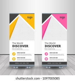 Business Roll Up. Standee Design. Banner Template. Presentation and Brochure. Vector illustration