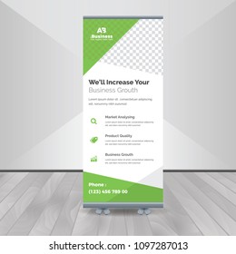 Business Roll Up. Standee Design. Banner Template. Presentation and Brochure. Vector illustration