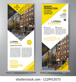 Business Roll Up. Standee Design. Banner Template. Presentation and Brochure Flyer. Vector illustration