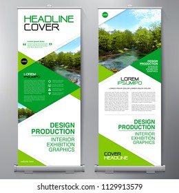 Business Roll Up. Standee Design. Banner Template. Presentation and Brochure Flyer. Vector illustration