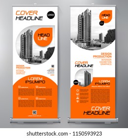 Business Roll Up. Standee Design. Banner Template. Presentation and Brochure Flyer. Vector illustration