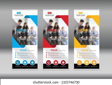 Business Roll Up. Standee Design. Banner Template. Presentation and Brochure Flyer.