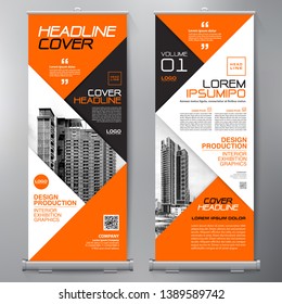 Business Roll Up. Standee Design. Banner Template. Presentation and Brochure Flyer. Vector illustration