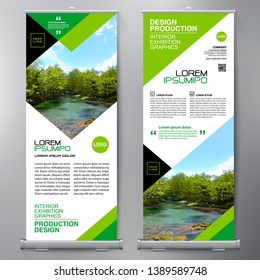 Business Roll Up. Standee Design. Banner Template. Presentation and Brochure Flyer. Vector illustration