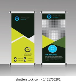 Business Roll Up. Standee Design. Banner Template. Presentation and Brochure Flyer. Vector illustration