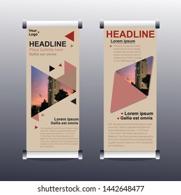 Business Roll Up. Standee Design. Banner Template. Presentation and Brochure. Vector illustration