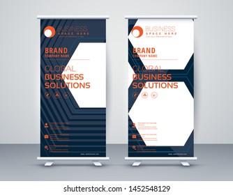 Business Roll Up. Standee Design. Banner Template Modern Minimal. Presentation and Brochure. Vector illustration - Vector
