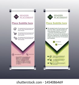 Business Roll Up. Standee Design. Banner Template. Presentation and Brochure Flyer. Vector illustration