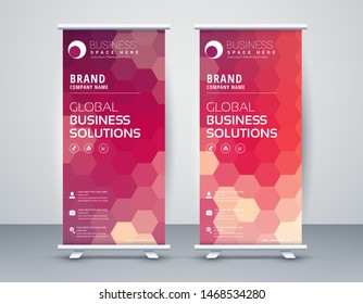 Business Roll Up. Standee Design. Banner Template Modern Minimal. Presentation and Brochure. Vector illustration - Vector