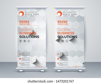 Business Roll Up. Standee Design. Banner Template Modern Minimal. Presentation and Brochure. Vector illustration - Vector